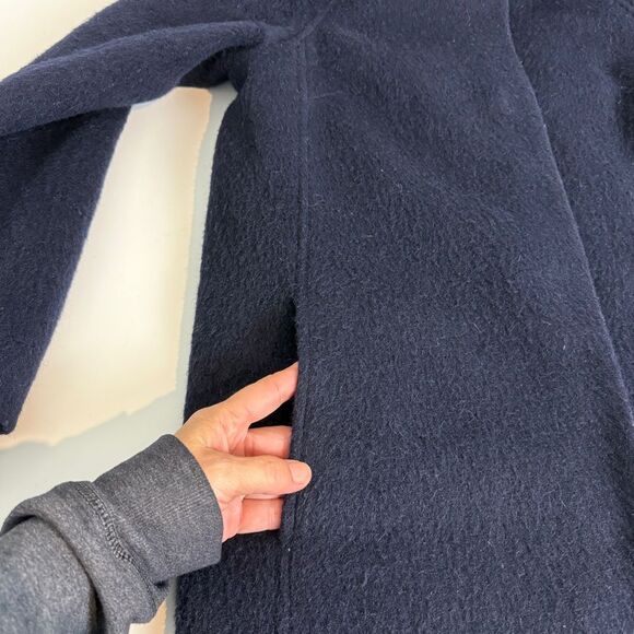 Boden Navy Wool Mohair Mid-Length Coat 2 - Picture 6 of 9